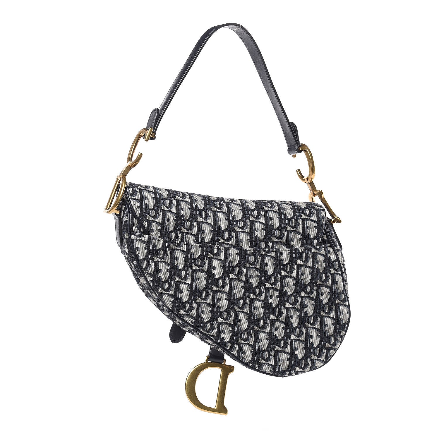 Christian Dior Monogram Saddle Bag Blue 3 of 9