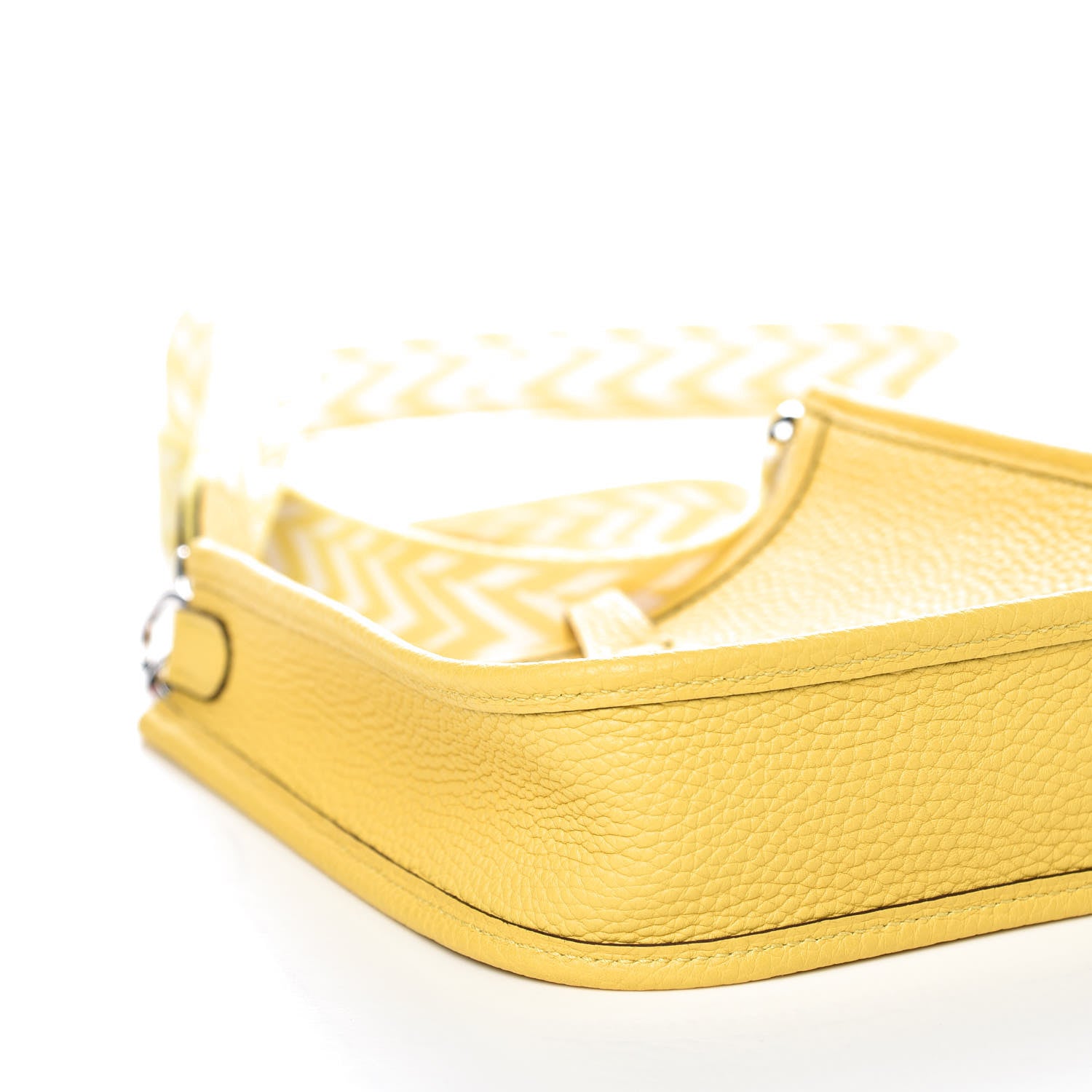 Hermes Taurillon Clemence Amazone Evelyne TPM Jaune Citron Blanc 8 of 10