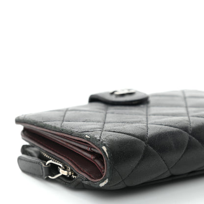Chanel Lambskin Quilted Zipped Pocket Wallet Black 10 of 12