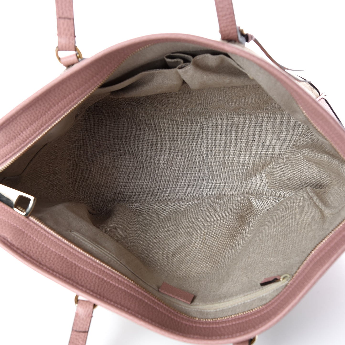 Monogram Bree Zippered Tote Beige Soft Pink