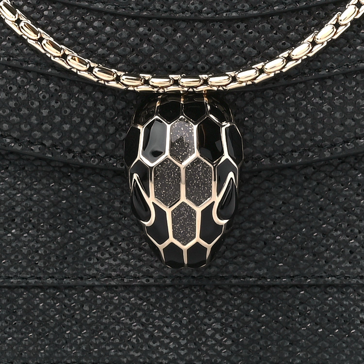 Bulgari Metallic Karung Serpenti Forever Shoulder Bag Black 10 of 12