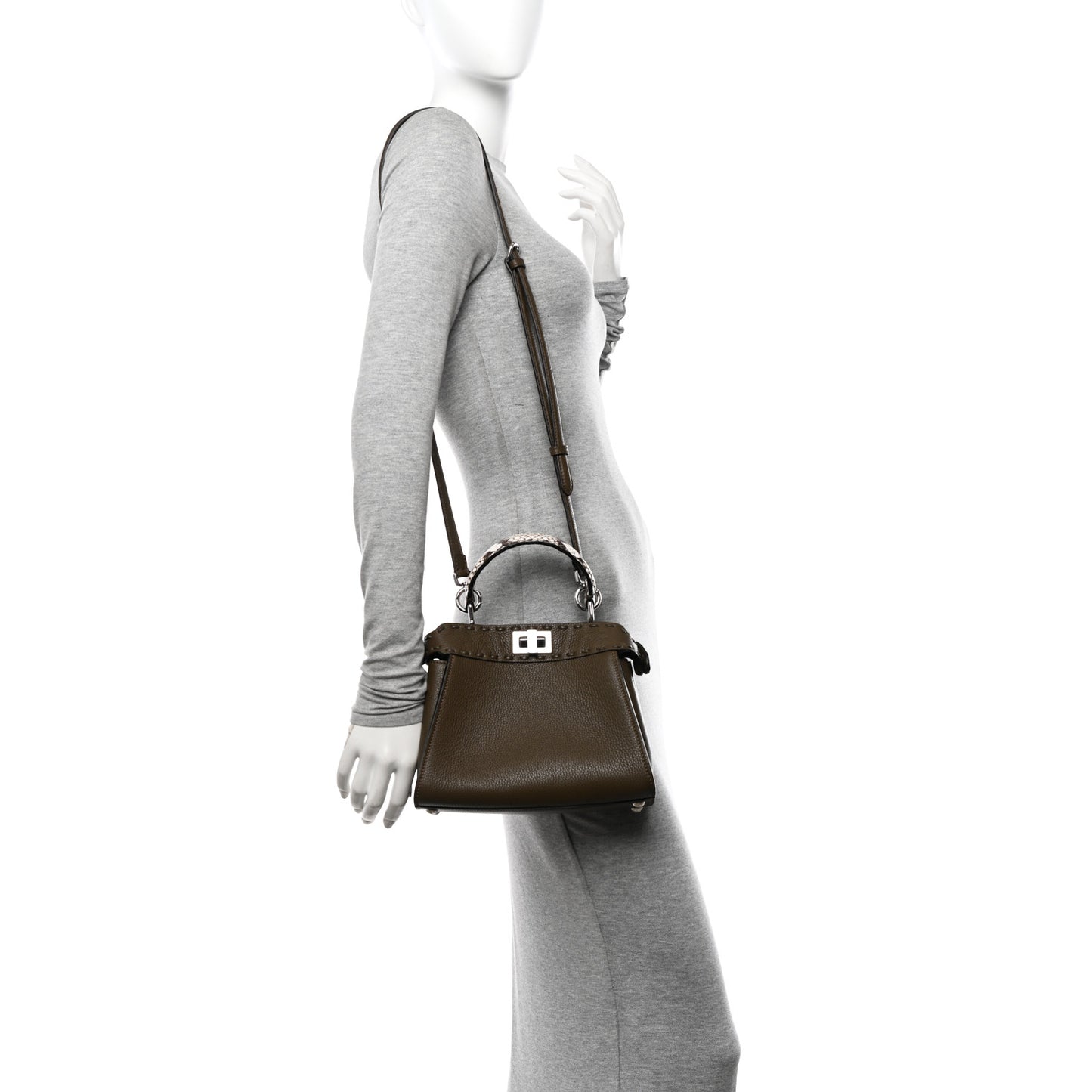Cuoio Romano Snakeskin Selleria Mini Peekaboo Iconic Satchel