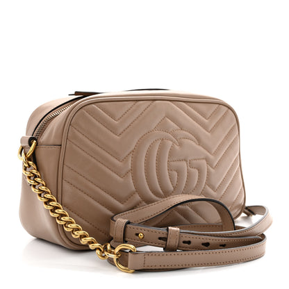 Gucci Calfskin Matelasse Small GG Marmont Chain Shoulder Bag Porcelain Rose 3 of 14