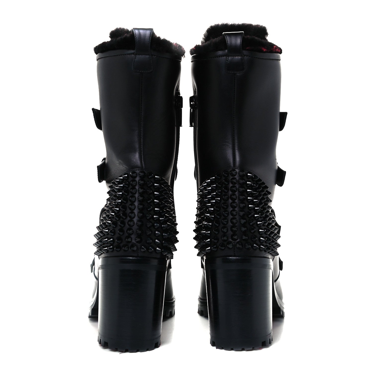 Christian Louboutin Calfskin Shearling Glorymount 70 Boots 39 Black 5 of 10