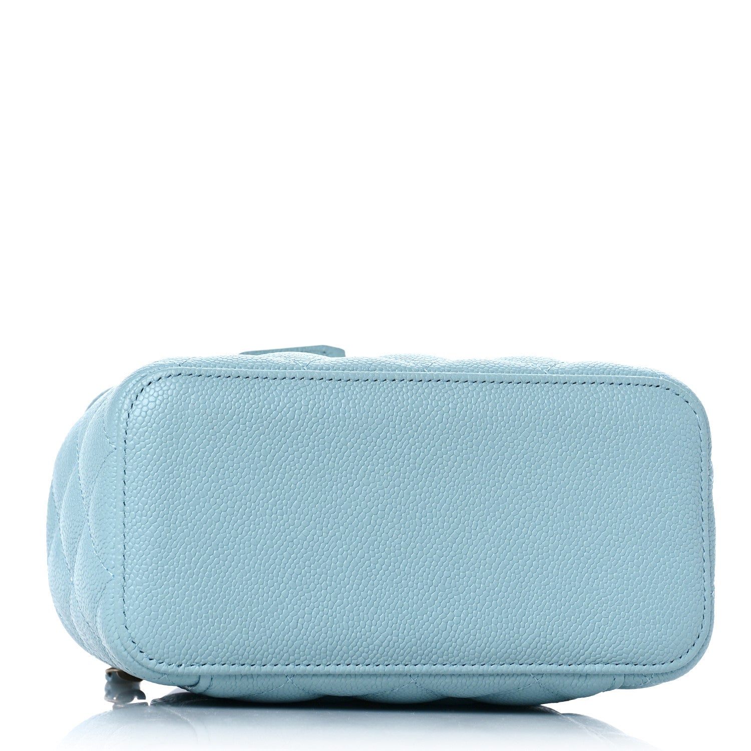 Chanel Caviar Quilted Small Tiny CC Vanity Case With Chain Light Blue 5 of 10