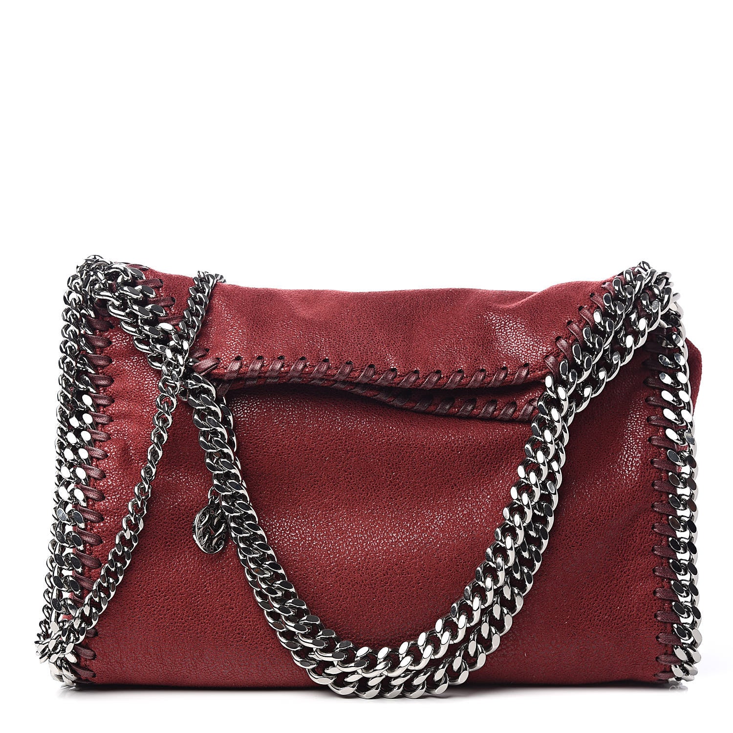 Stella McCartney Shaggy Deer Mini Falabella Fold Over Tote Ruby 1 of 10