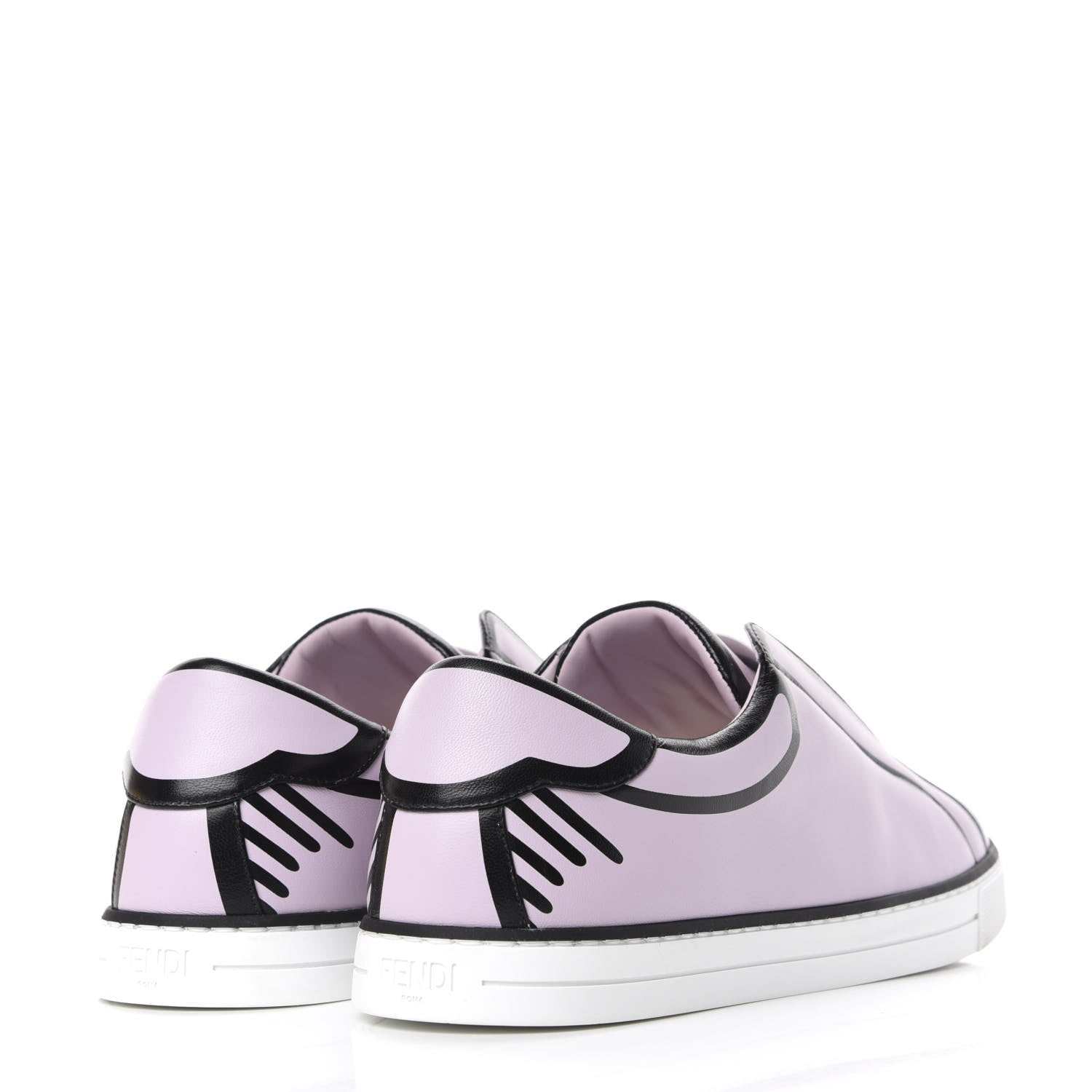 Fendi X JOSHUA VIDES Nappa Rockoclick Slip On Sneakers 38 Pink Xiloph White Black 4 of 11