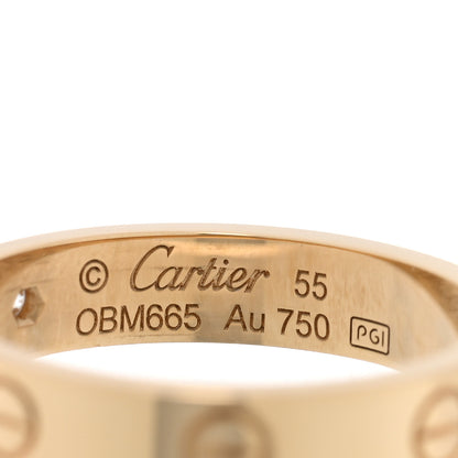 Cartier 18K Yellow Gold Diamond 4mm LOVE Wedding Band Ring 55 7.25 4 of 4