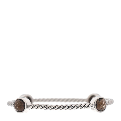 David Yurman Sterling Silver Smoky Quartz 3mm Color Classics Four Station Bangle Bracelet 2 of 4