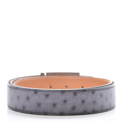 Hermes Ostrich 32mm Collier De Chien CDC Belt 90 Gris Agate 3 of 8