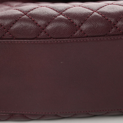 Chanel Caviar Quilted Medium Coco Handle Flap Burgundy 5 of 5