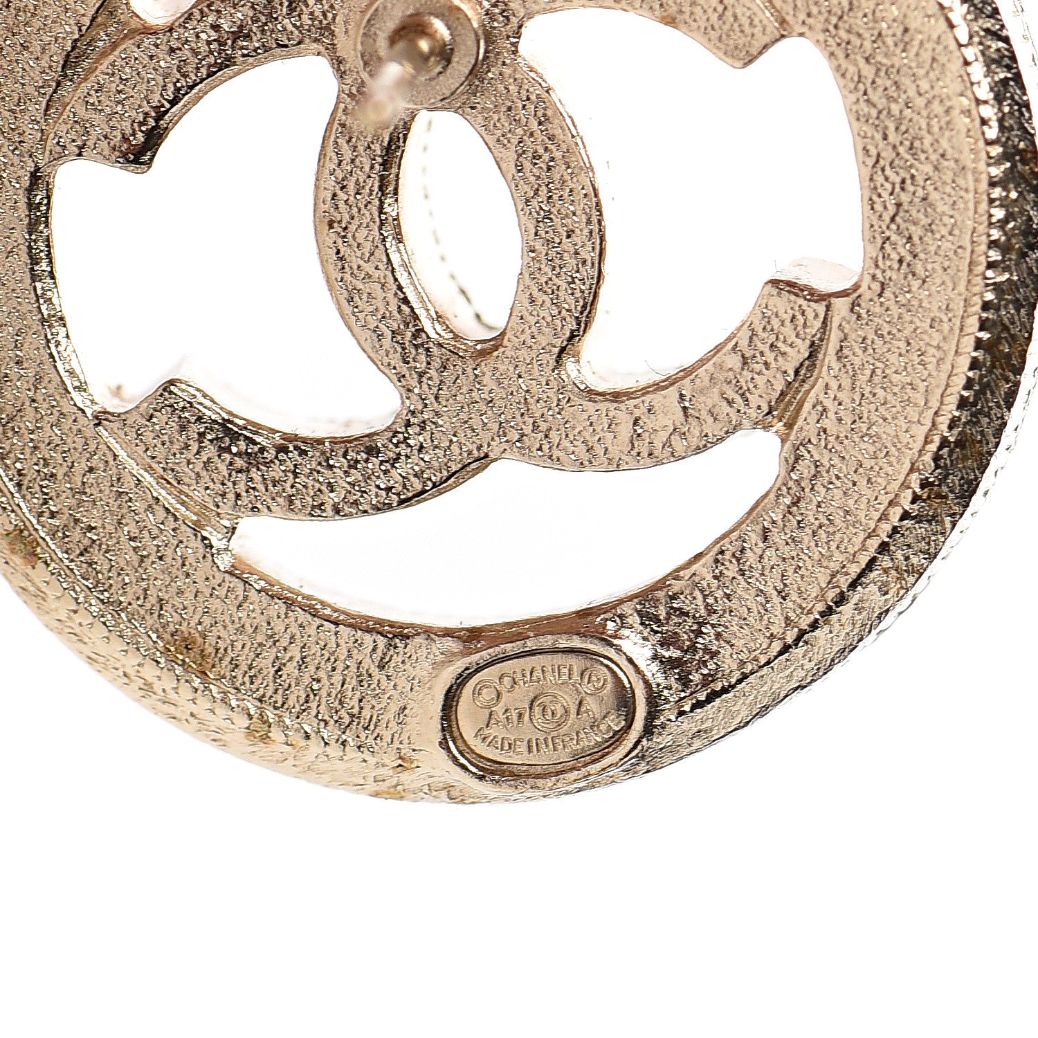 Chanel Pearl CC Round Rope Earrings Gold 4 of 5