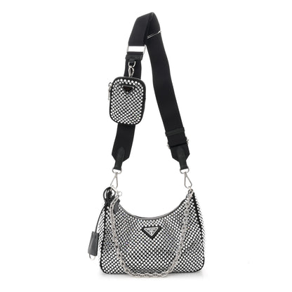 Prada Satin Crystal Re-Edition 2005 Shoulder Bag Cristal 1 of 10