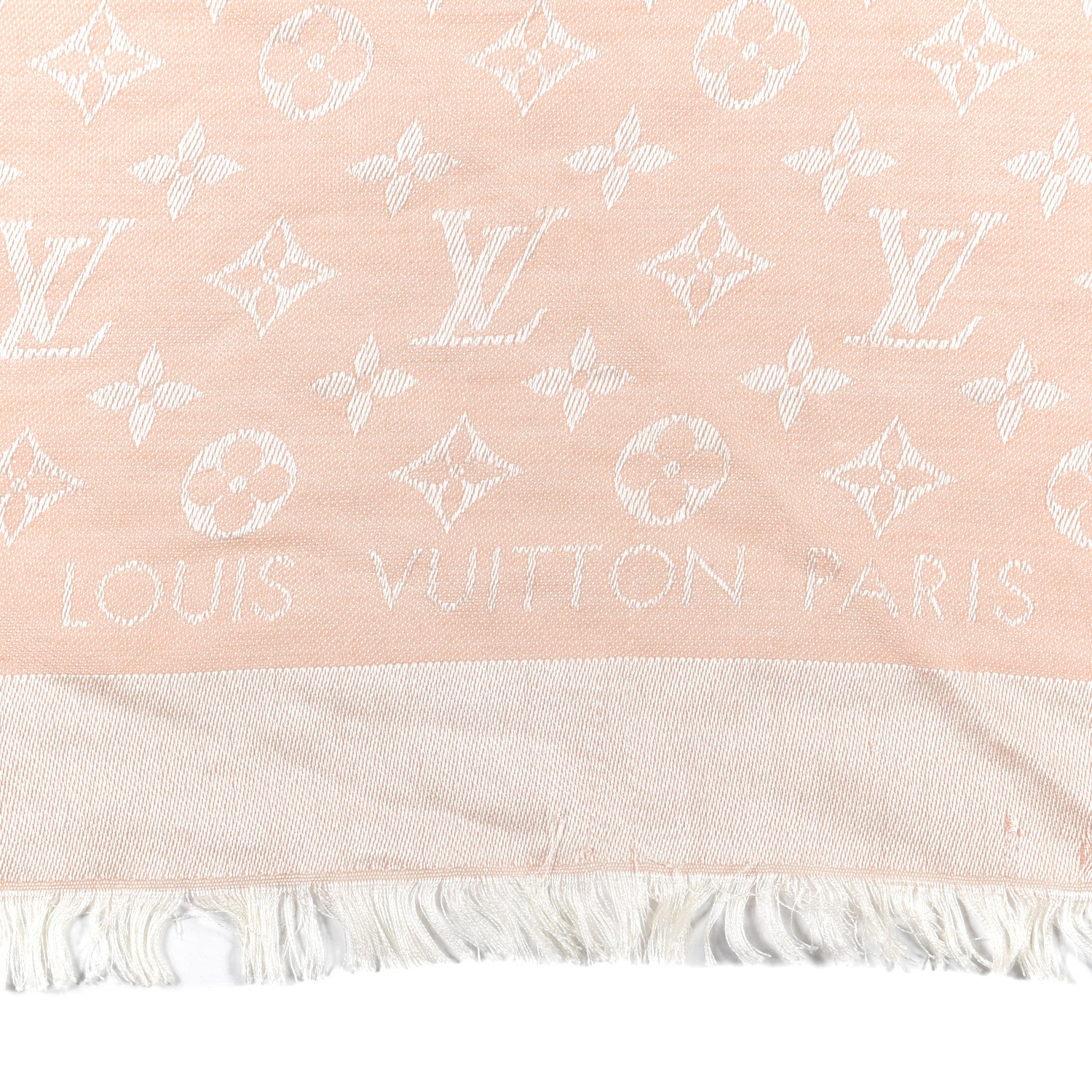 Louis Vuitton Silk Wool Monogram Denim Shawl Rose 2 of 3