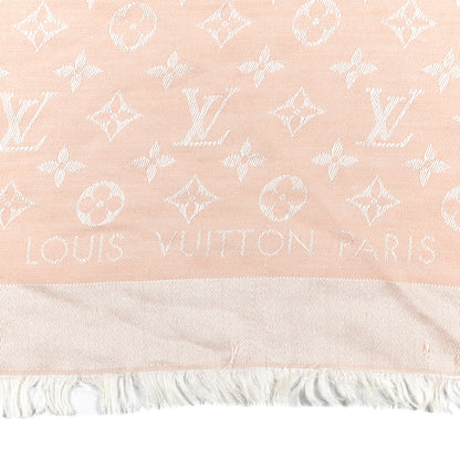 Louis Vuitton Silk Wool Monogram Denim Shawl Rose 2 of 3