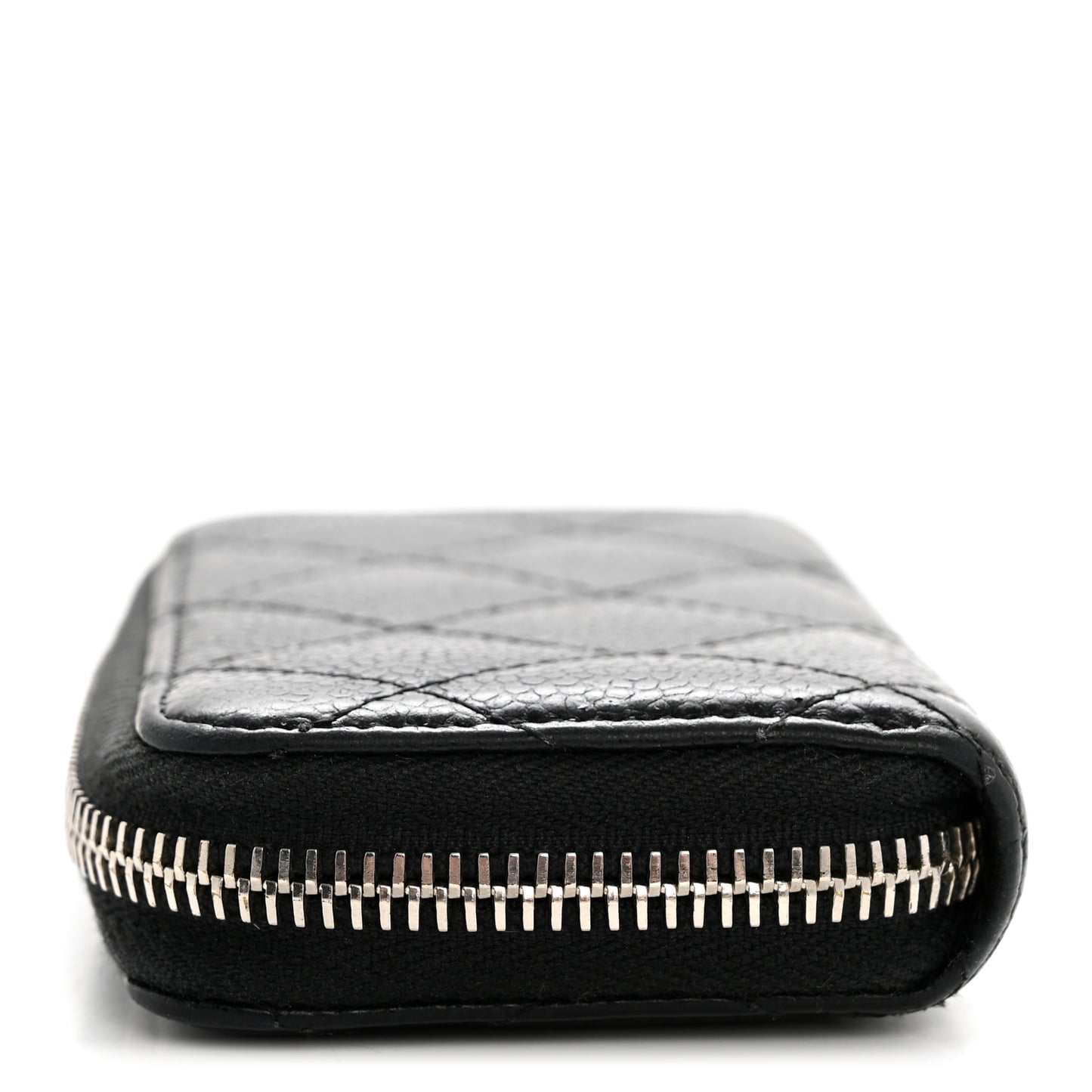 Caviar Quilted Zip Coin Purse Black