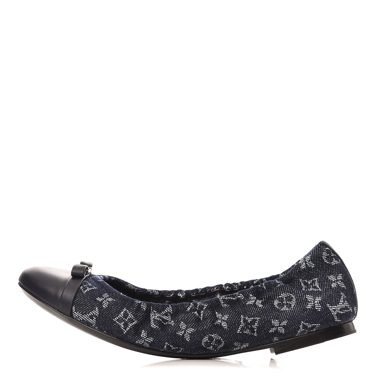 Monogram Denim Elba Ballerina Flats 37 Marine