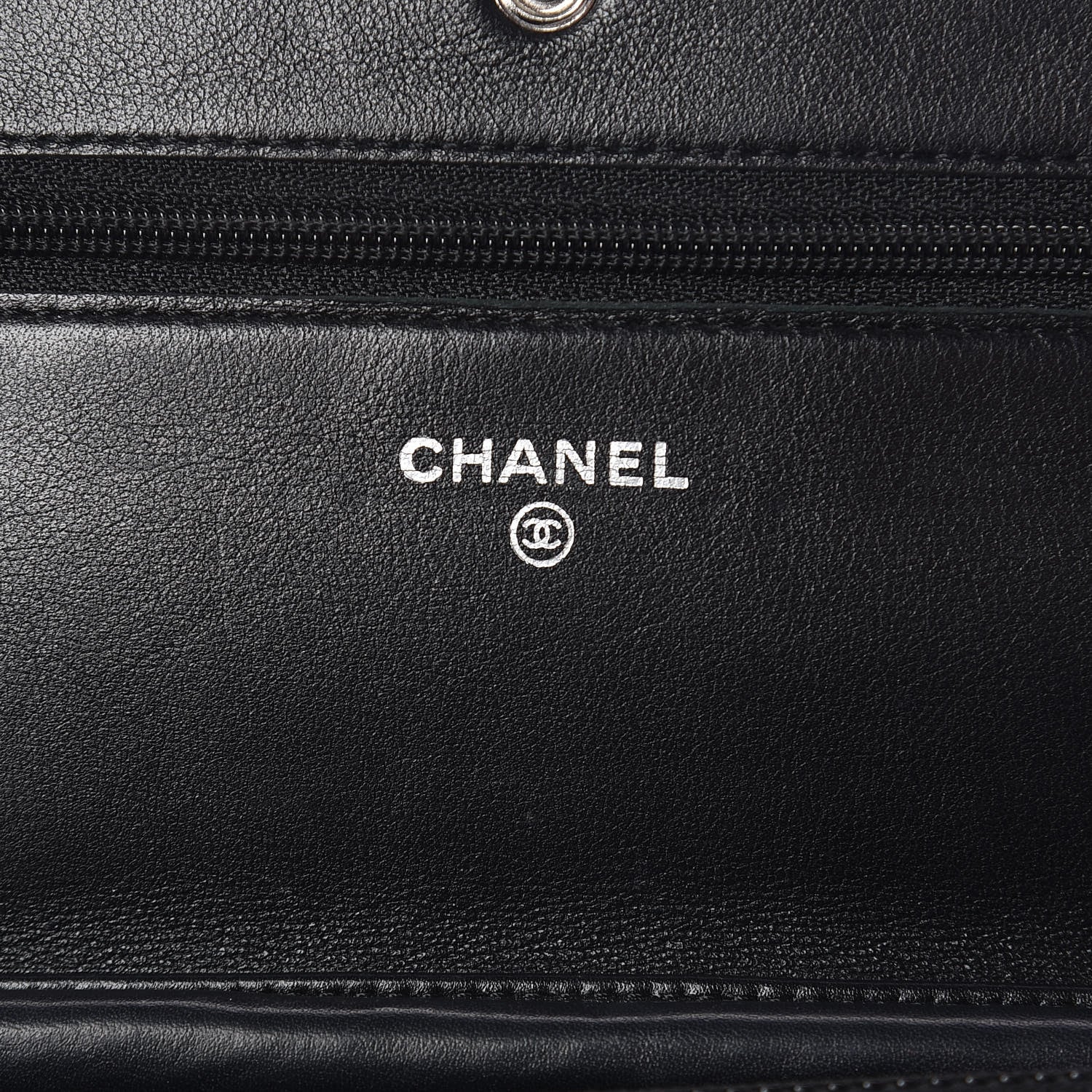 Chanel Striated Patent Quilted Wallet on Chain WOC Black 7 of 16
