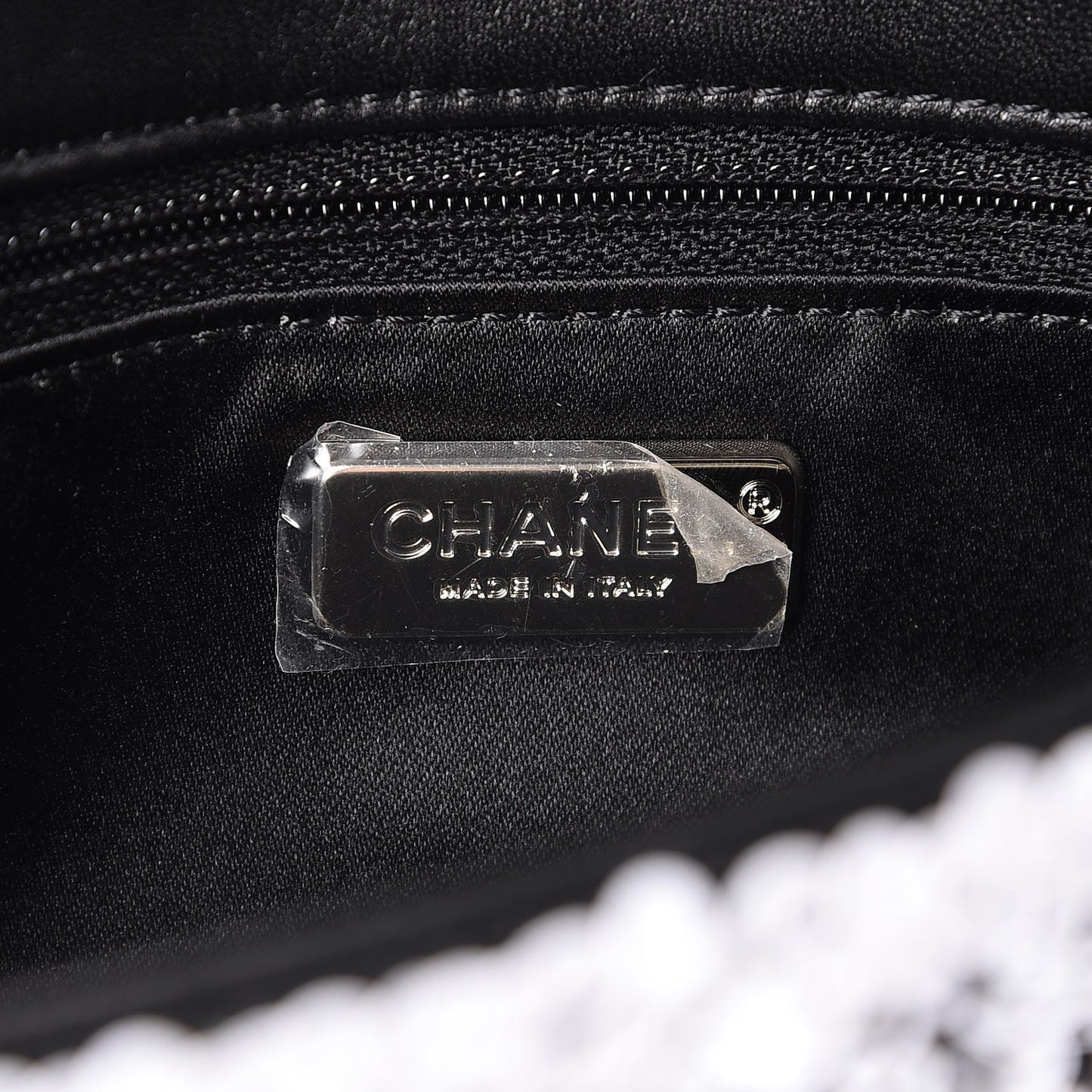 Sequin Classic Small Flap Black White