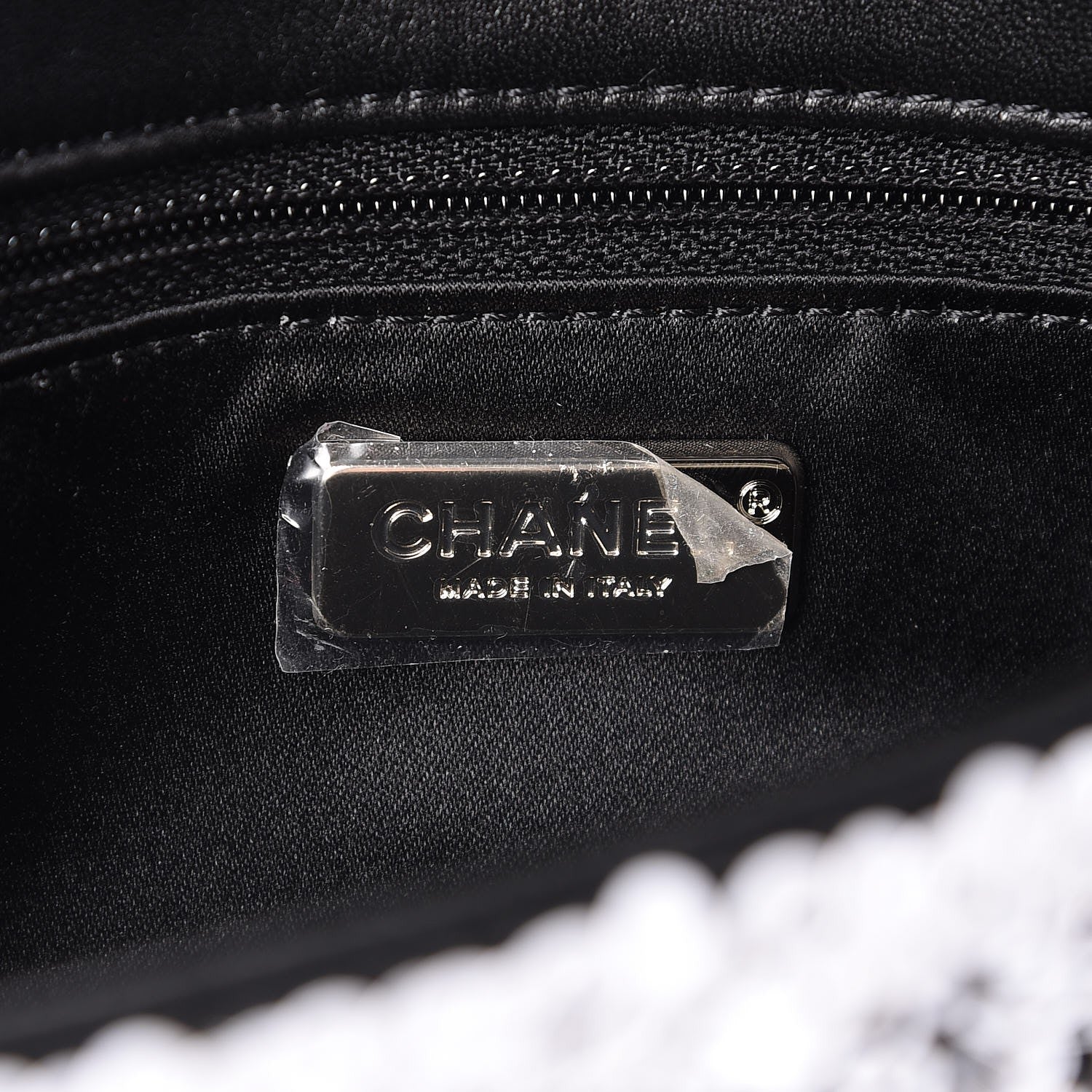 Chanel Sequin Classic Small Flap Black White 6 of 7