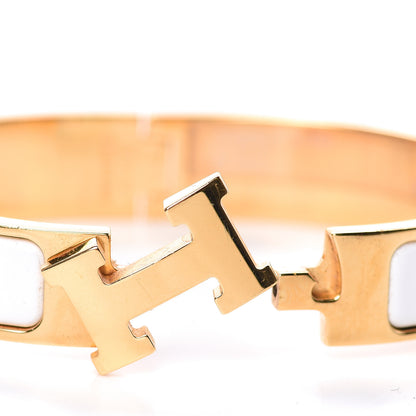Hermes Enamel Narrow Clic Clac H Bracelet PM White 6 of 7