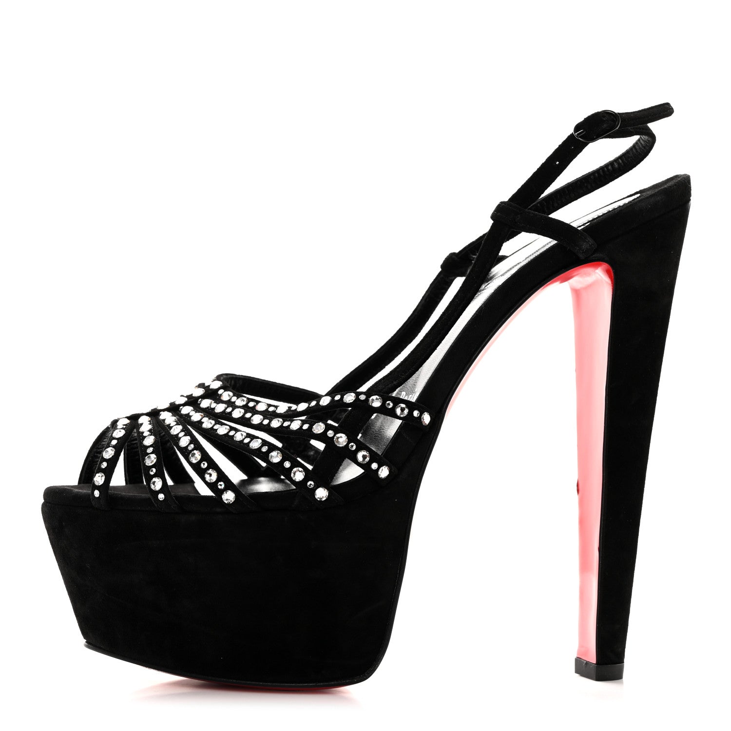 Christian Louboutin Suede Crystal Vegastrassima Alta 160 Pumps 38 Black 1 of 18