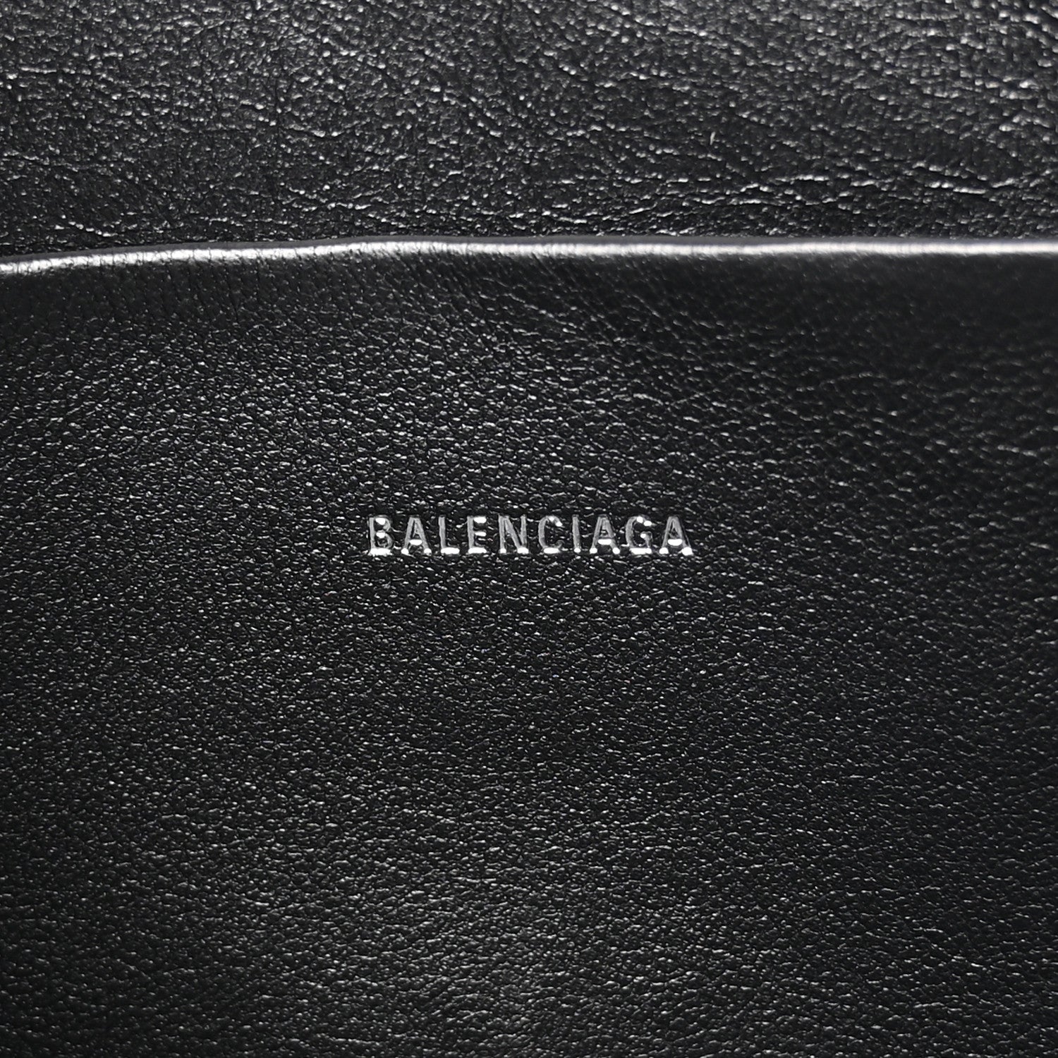 Balenciaga Calfskin Logo Large Cash Pouch With Handle Black White 6 of 7