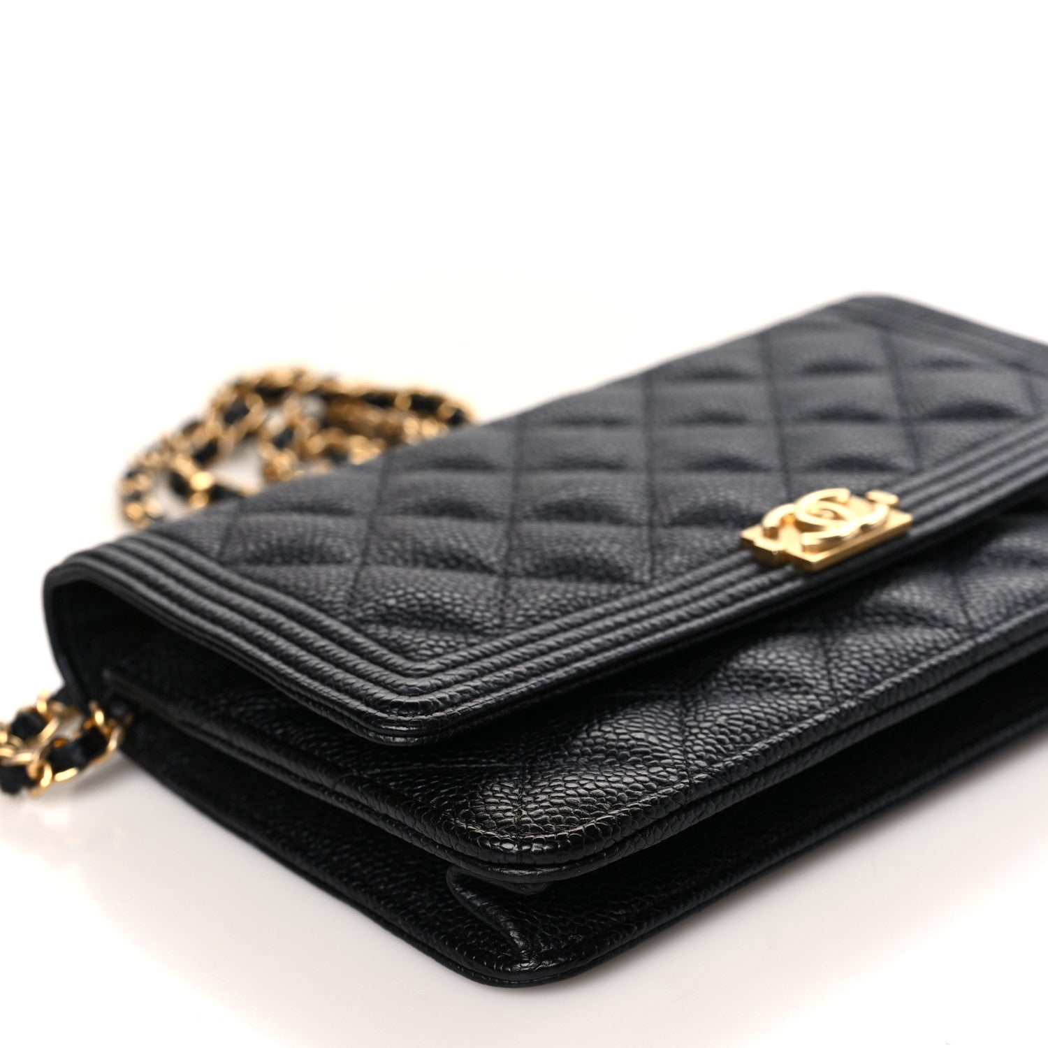 Chanel Caviar Quilted Boy Wallet On Chain WOC Black 9 of 11
