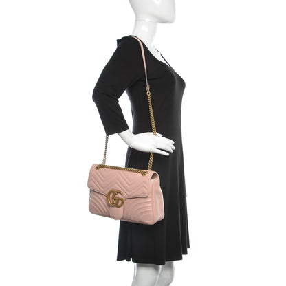 Gucci Calfskin Matelasse Medium GG Marmont Shoulder Bag Perfect Pink 2 of 9