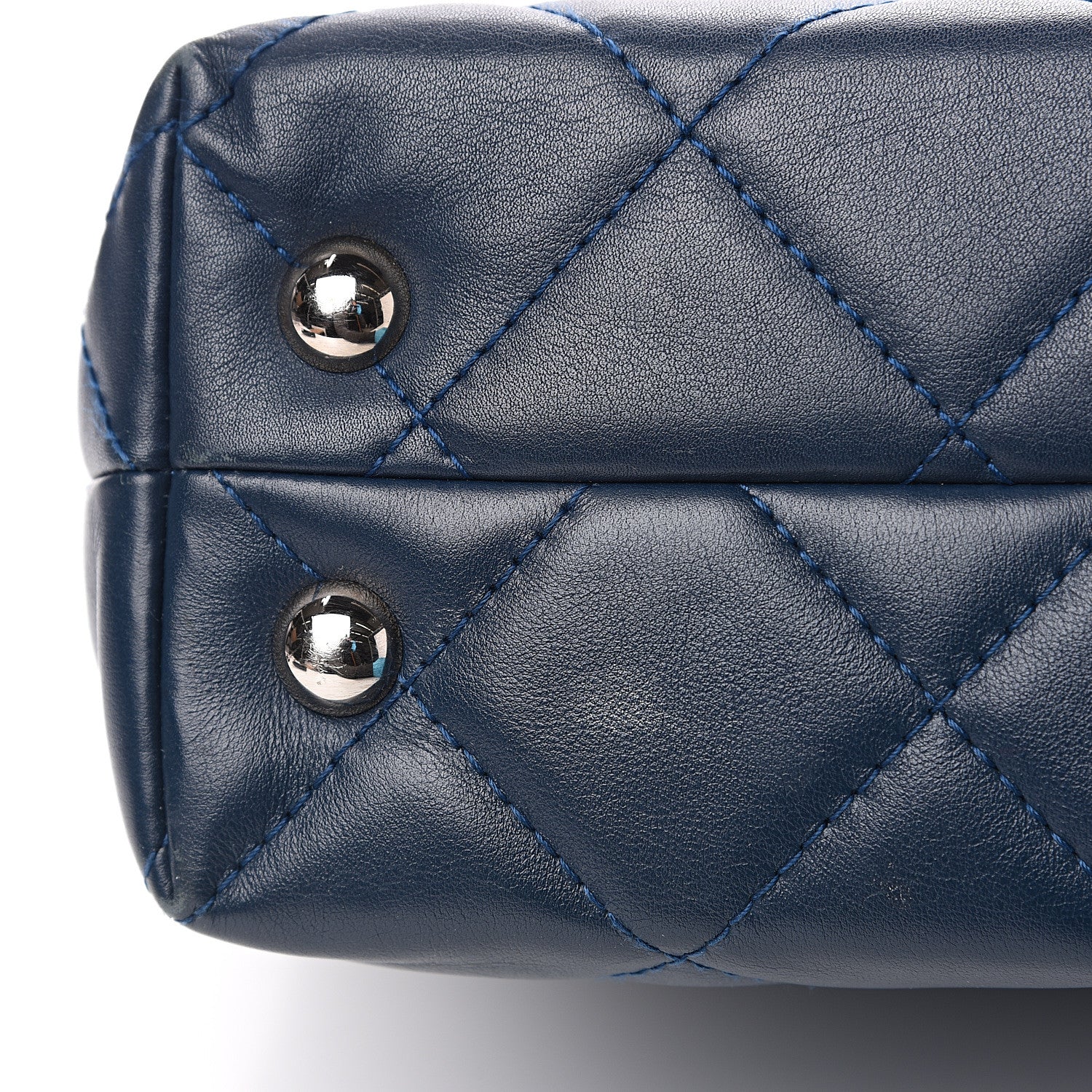 Chanel Calfskin Quilted In The Business North South Tote Blue 12 of 12