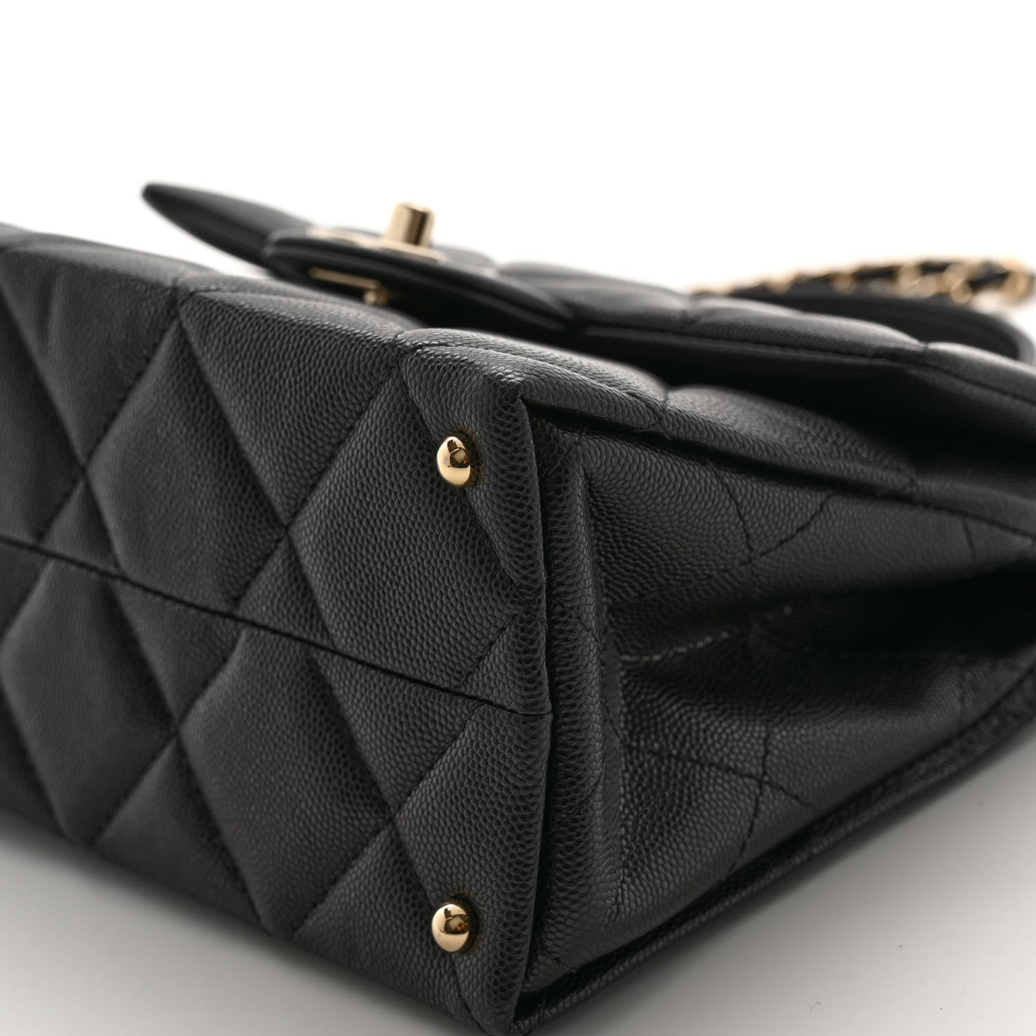Chanel Caviar Quilted Mini Retro Twist Top Handle Flap Black 10 of 11