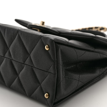 Chanel Caviar Quilted Mini Retro Twist Top Handle Flap Black 10 of 11