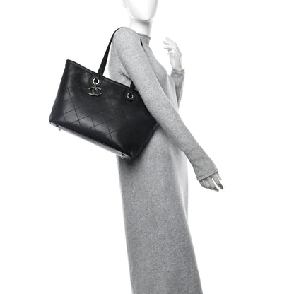 Chanel Grained Calfskin Shopping Fever Tote Black 2 of 15