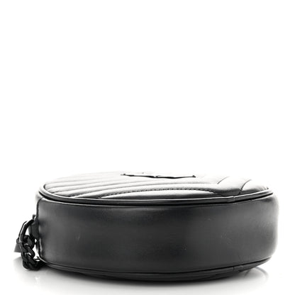 Saint Laurent Calfskin Matelasse Chevron Round Vinyle Camera Bag Black 4 of 9