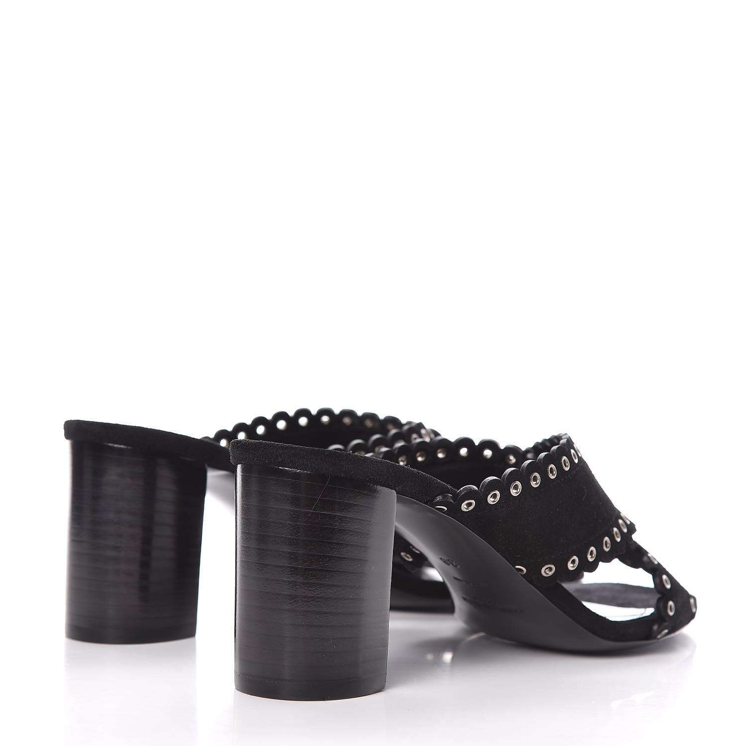 Saint Laurent Suede Eyelet LouLou 70 Mules 38 Black 4 of 9
