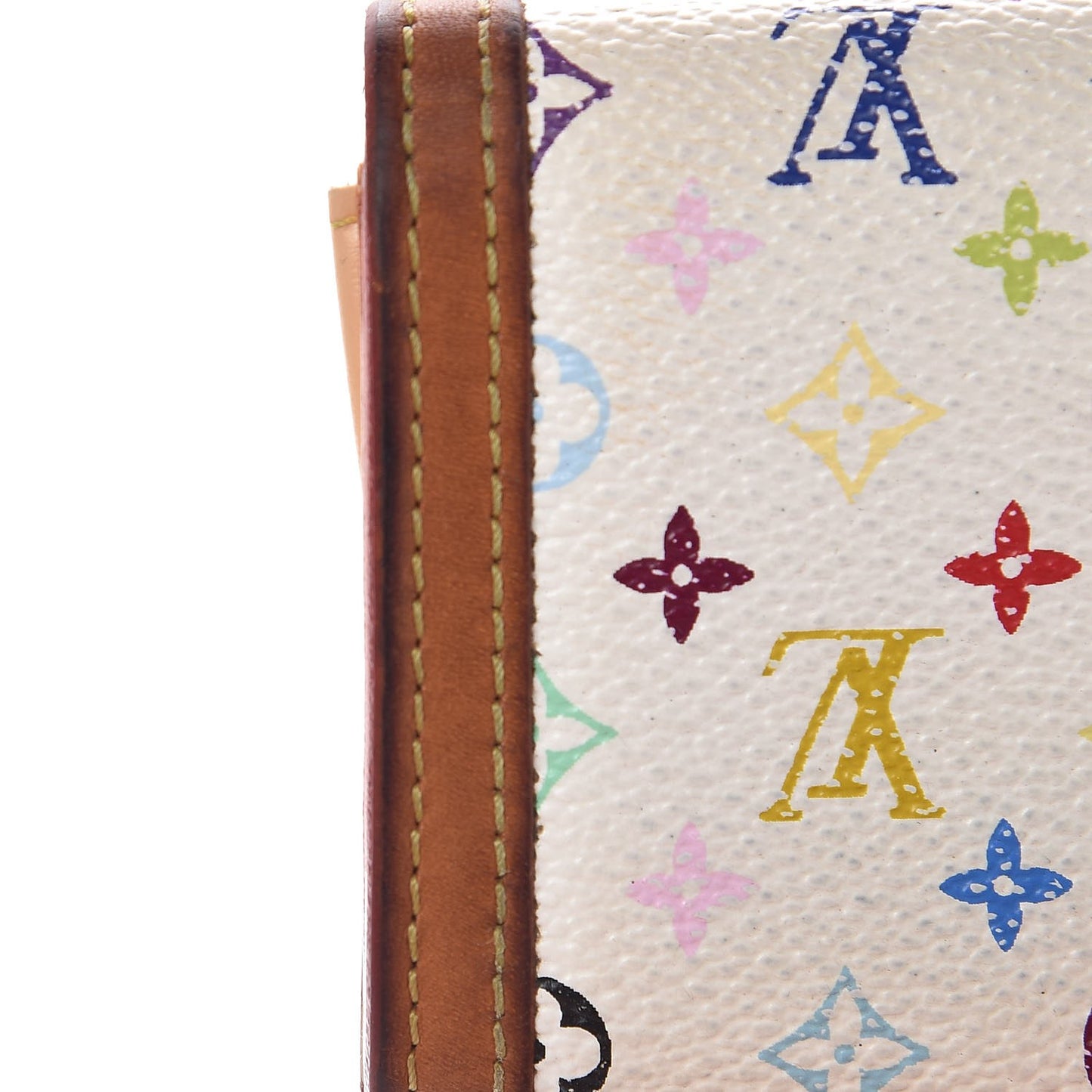 Monogram Multicolor Porte-Monnaie Plat Coin Purse White