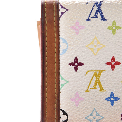 Louis Vuitton Monogram Multicolor Porte-Monnaie Plat Coin Purse White 9 of 12