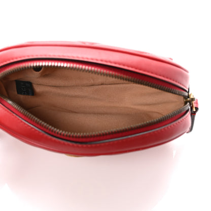 Gucci Calfskin Matelasse GG Marmont Belt Bag 75 30 Hibiscus Red 5 of 11