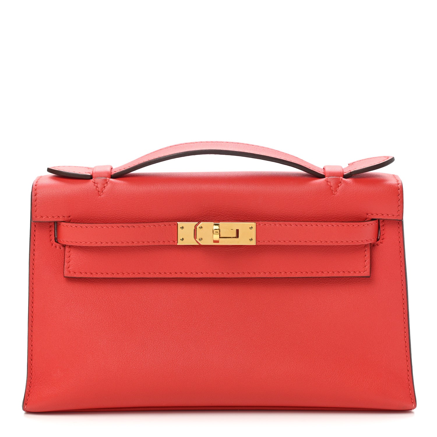 Hermes Swift Kelly Pochette Clutch Rouge Tomate 1 of 8