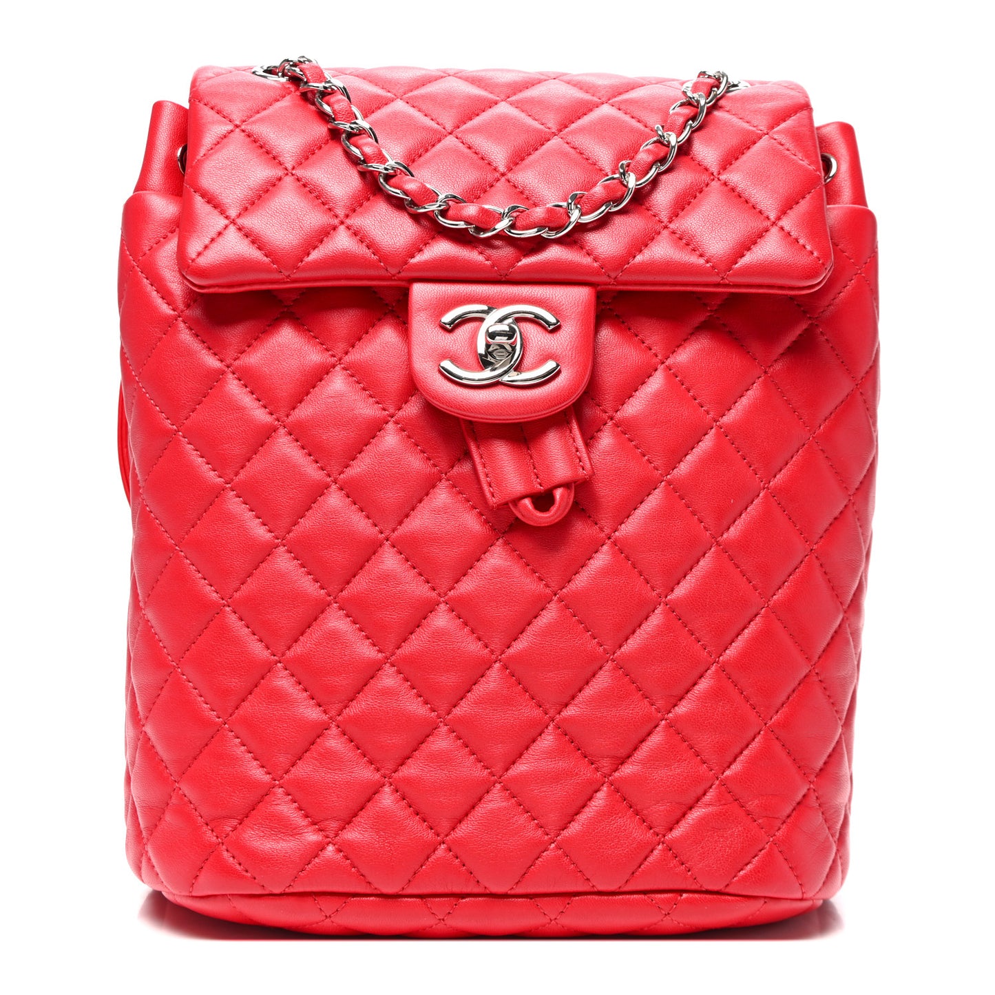 Lambskin Quilted Small Urban Spirit Backpack Red