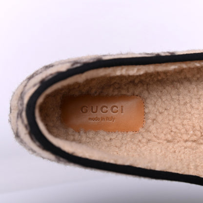 Gucci Covered Wool GG Monogram Womens Fria Horsebit Loafers 38.5 Beige Ebony Black Butterscotch 8 of 11