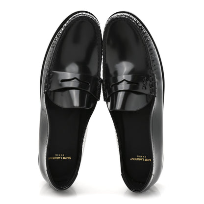 Saint Laurent Calfskin Mens Penny Loafers 44.5 Black 2 of 10