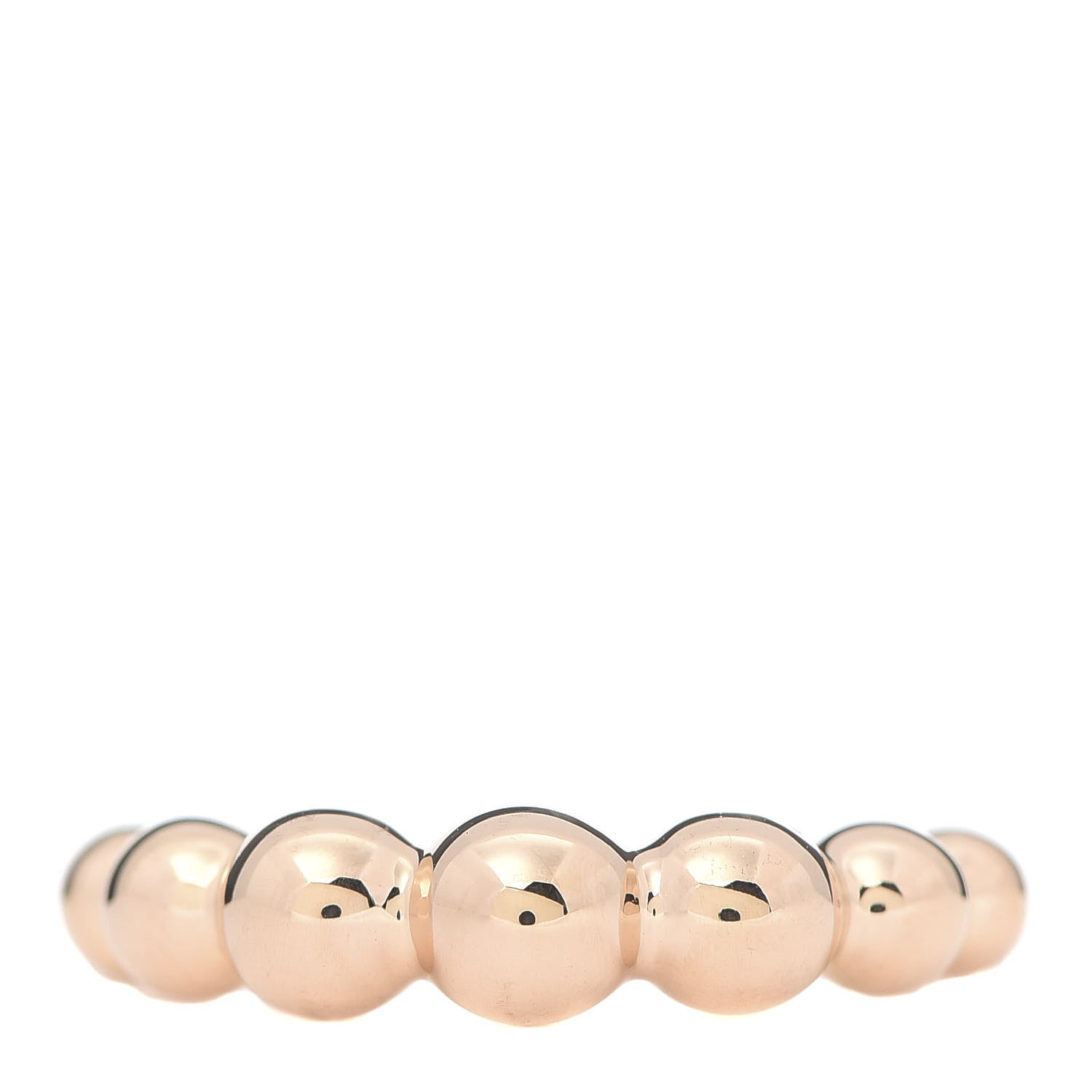 Van Cleef & Arpels 18K Rose Gold Perlee Pearls of Gold Variation Ring 53 6.5 1 of 6