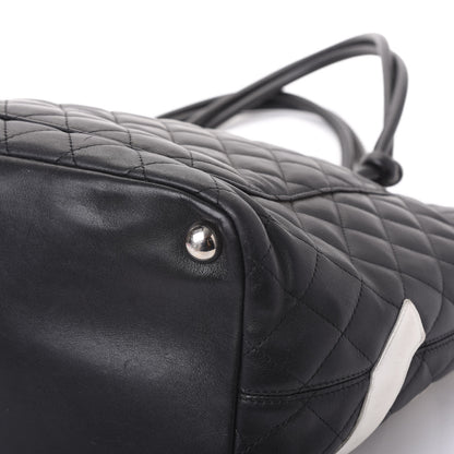 Chanel Calfskin Quilted Large Cambon Tote Black White 11 of 12
