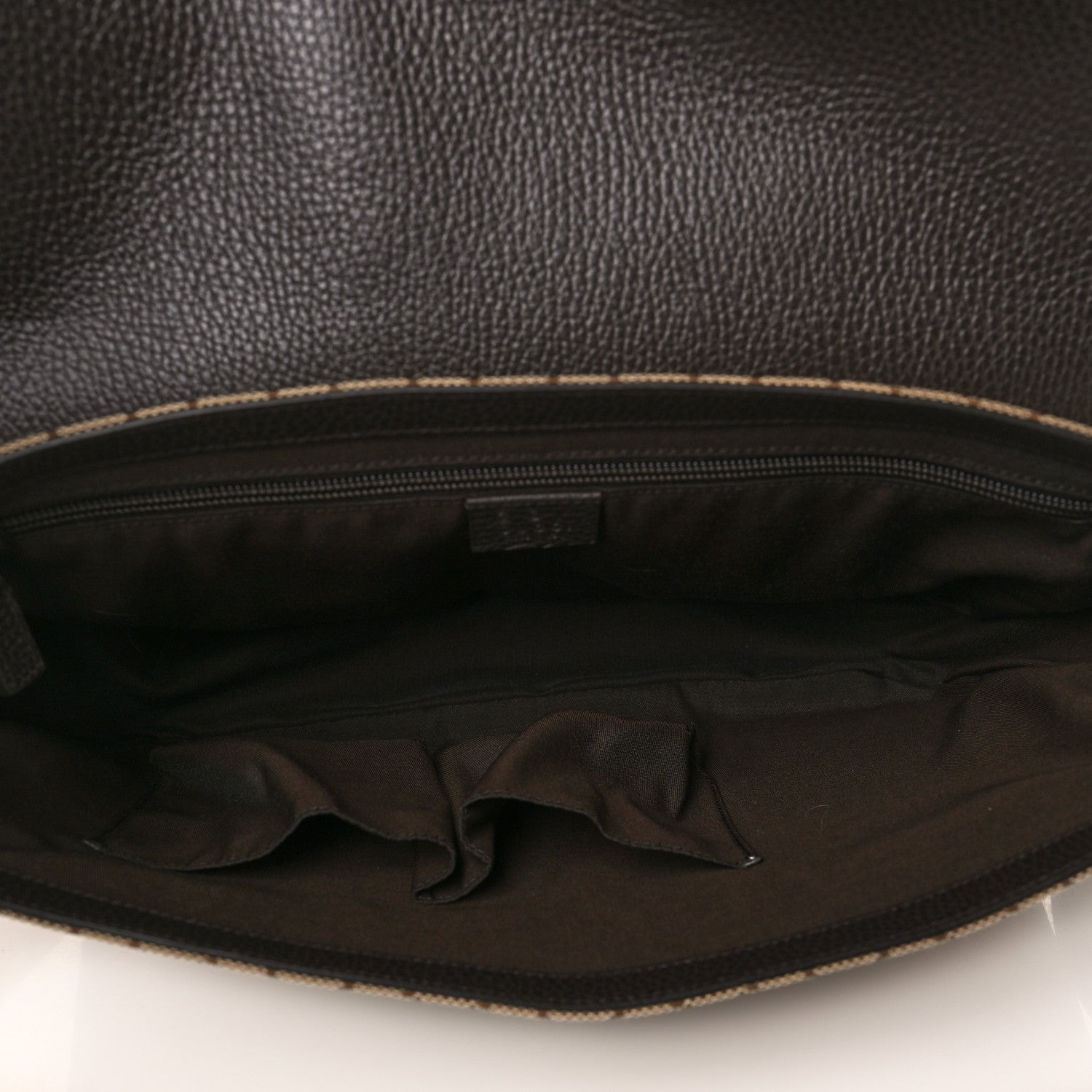 Gucci Monogram Large Flap Messenger Bag Beige Dark Brown 5 of 9