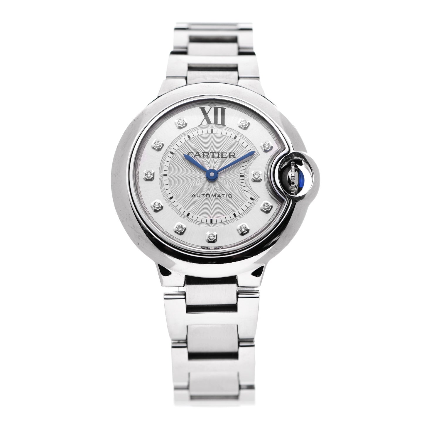 Stainless Steel Diamond 33mm Ballon Bleu De Cartier Automatic Watch