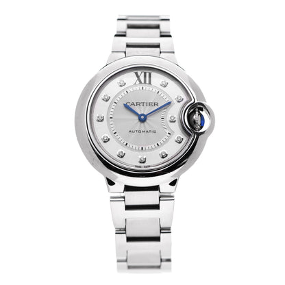 Cartier Stainless Steel Diamond 33mm Ballon Bleu De Cartier Automatic Watch 1 of 5