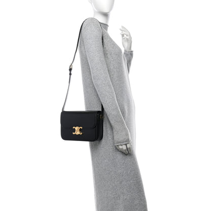 Celine Shiny Calfskin Medium Triomphe Black 2 of 12