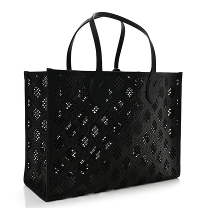 Gucci Calfskin GG Monogram Diamond Cut Medium Ophidia Tote Bag Black 4 of 11