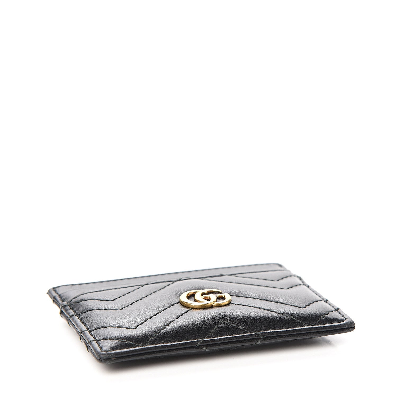 Gucci Calfskin Matelasse GG Marmont Card Holder Black 3 of 6